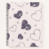 Grunge Hearts Spiral Notebooks Notizblock (Vorderseite)