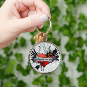 Grunge Herz glücklich immer nach Flitterwochen Sch Schlüsselanhänger (Hand)