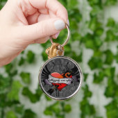 Grunge Herz glücklich immer nach Flitterwochen Sch Schlüsselanhänger (Hand)