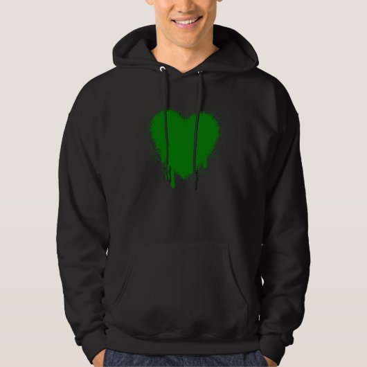 Grunge Herz - Grün Hoodie (Vorderseite)
