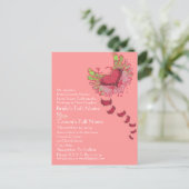 Grunge Herz Himbeere Pink Hochzeitseinladung Einladungspostkarte (Stehend Vorderseite)