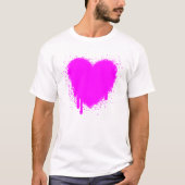 Grunge Herz - Magenta T-Shirt (Vorderseite)