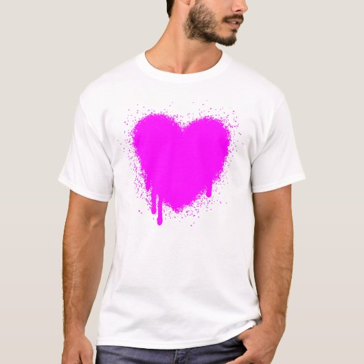 Grunge Herz - Magenta T-Shirt (Vorderseite)