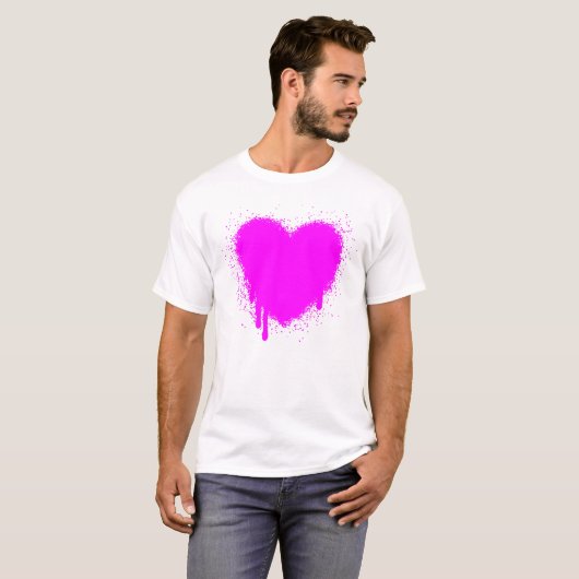 Grunge Herz - Magenta T-Shirt (Vorne ganz)