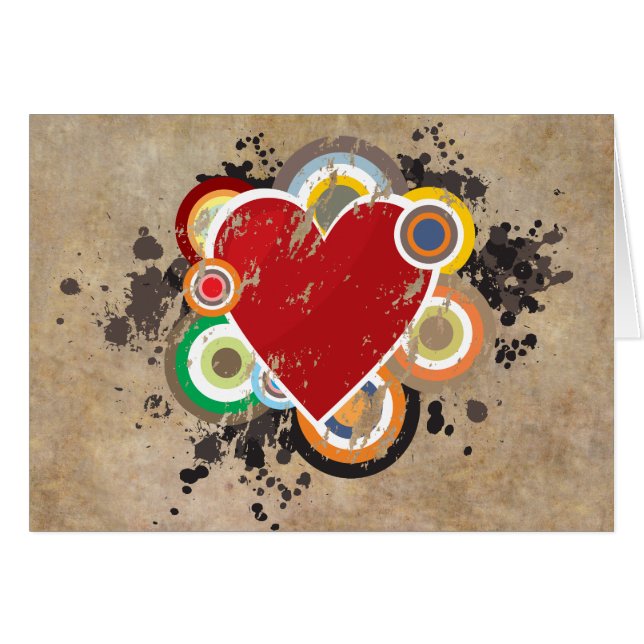 Grunge Herz mit Rings (Vorderseite (Horizontal))