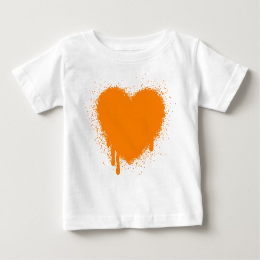 Grunge Herz - Orange Baby T-shirt (Vorderseite)