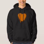 Grunge Herz - Orange Hoodie (Vorderseite)