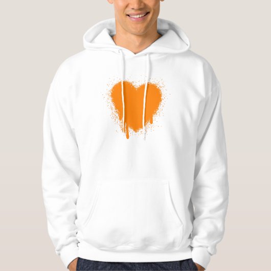 Grunge Herz - Orange Hoodie (Vorderseite)