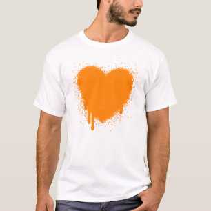 Grunge Herz - Orange T-Shirt