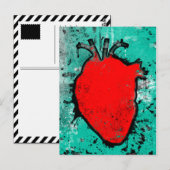 Grunge-Herz Postkarte (Vorne/Hinten)