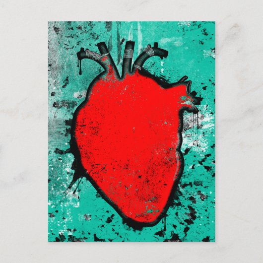 Grunge-Herz Postkarte (Vorderseite)