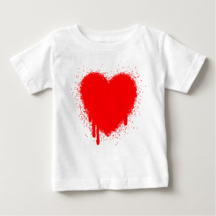 Grunge Herz - Rot Baby T-shirt