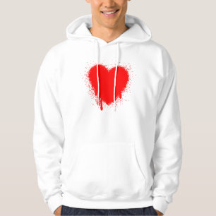 Grunge Herz - Rot Hoodie