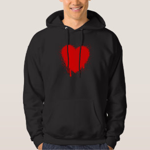 Grunge Herz - Rot Hoodie
