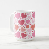 Grunge Herz Schatten von Rosa Kaffeetasse (Vorderseite Links)