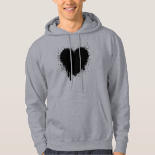 Grunge Herz - Schwarz Hoodie
