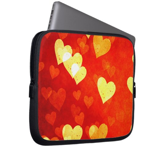 Grunge Herzen Laptopschutzhülle (Vorne Rechts)