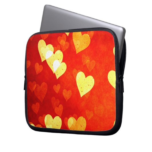 Grunge Herzen Laptopschutzhülle (Vorderseite Links)