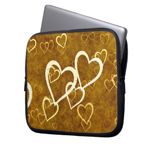 Grunge Herzen Laptopschutzhülle (Vorderseite Links)