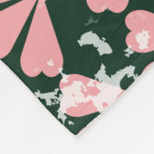 Grunge Herzen und Blume Muster. Fleecedecke (Ecke)