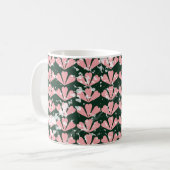 Grunge Herzen und Blume Muster. Kaffeetasse (Vorderseite Links)