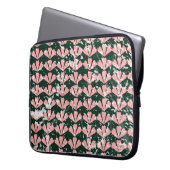 Grunge Herzen und Blume Muster. Laptopschutzhülle (Vorderseite Links)