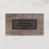 Grunge-Hickory-Holz Bau-Carpentry Visitenkarte (Rückseite)