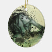 Grunge Hood Portrait Keramik Ornament (Links)