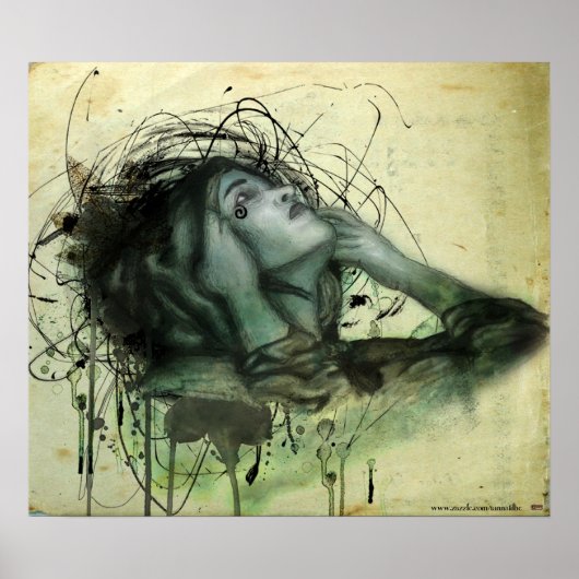 Grunge Hood Portrait Poster (Vorne)