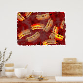 Grunge Hotdogs Poster (Küche)