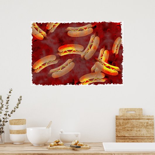 Grunge Hotdogs Poster (Küche)