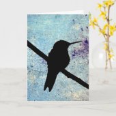 Grunge Hummingbird, Deutscher Geburtstag Karte (Gelbe Blume)