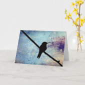 Grunge Hummingbird Karte (Gelbe Blume)
