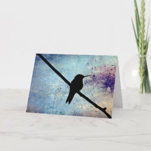 Grunge Hummingbird Karte