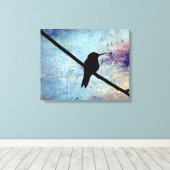 Grunge Hummingbird Leinwanddruck (Insitu (Holzboden))