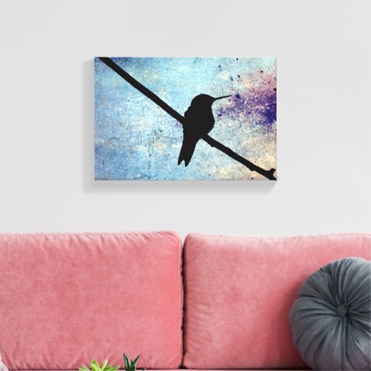 Grunge Hummingbird Leinwanddruck (Insitu (Wohnzimmer))