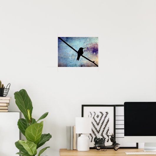 Grunge Hummingbird Poster (Heimbüro)
