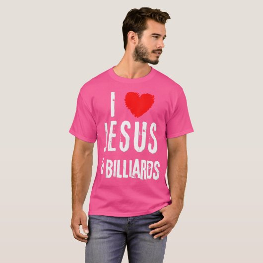 Grunge I Liebe Jesus Billiard Christlich T-Shirt (Vorne ganz)