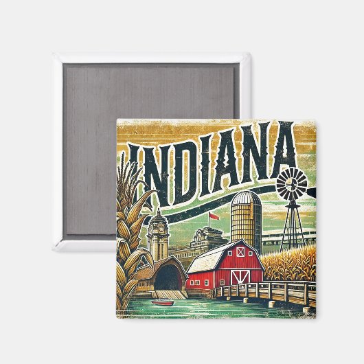 Grunge Indiana Magnet (Vorderseite/Rückseite)