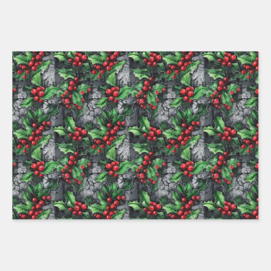 Grunge inspiriert Rot-Grün-Heilige an Stadtmauern Geschenkpapier Set (Vorderseite 2)