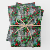 Grunge inspiriert Rot-Grün-Heilige an Stadtmauern Geschenkpapier Set (Beispiel)