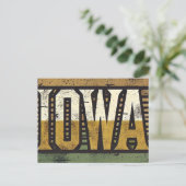 Grunge Iowa Postkarte (Stehend Vorderseite)
