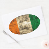 Grunge Irish Flag Ovaler Aufkleber (Umschlag)