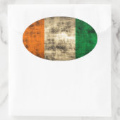 Grunge Irish Flag Ovaler Aufkleber (Tasche)