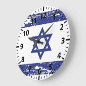 Grunge Israel Flag Große Wanduhr (Winkel)