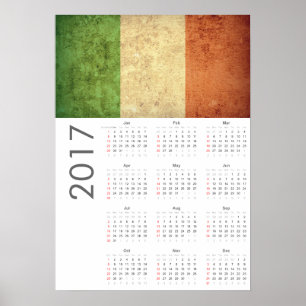 Grunge Italien Flagge Kalender 2017 Poster