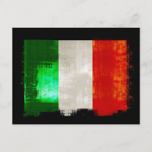 Grunge Italienische Flagge Vintag Retro-Stil Itali Postkarte