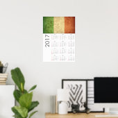 Grunge Italy Flag Calendar 2017 Poster (Heimbüro)