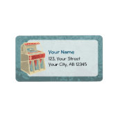 Grunge Jukebox Adressaufkleber (Vorne)