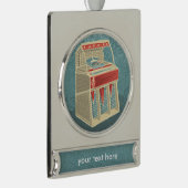 Grunge Jukebox Banner-Ornament Silber (Rechts)